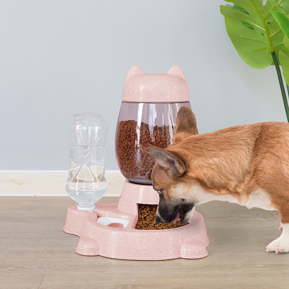 Comedouro e Bebedouro Automático 2 em 1 para Cães e Gatos