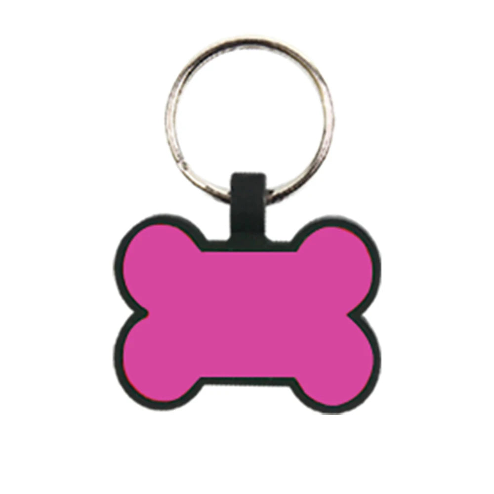 Placa de Identificação Personalizada para Cachorros - Silicone em Formato de Osso