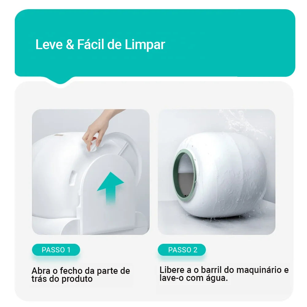 Caixa de Areia Automática para Gatos com APP - Autolimpeza