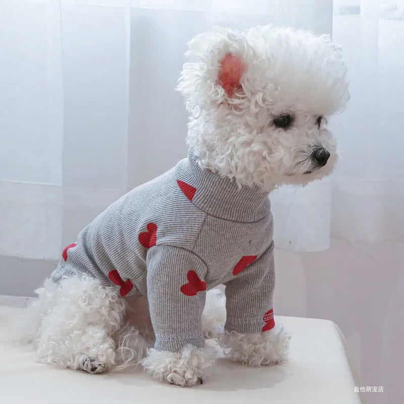 Roupa para Cachorro e Gatos de Coração Canelado