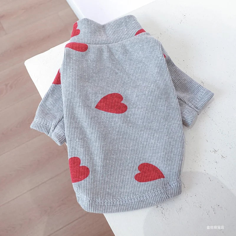 Roupa para Cachorro e Gatos de Coração Canelado