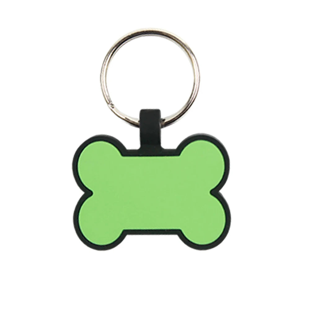 Placa de Identificação Personalizada para Cachorros - Silicone em Formato de Osso