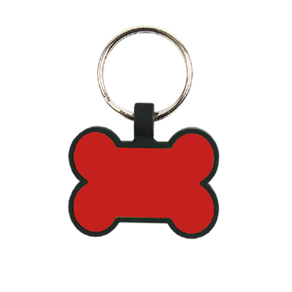 Placa de Identificação Personalizada para Cachorros - Silicone em Formato de Osso