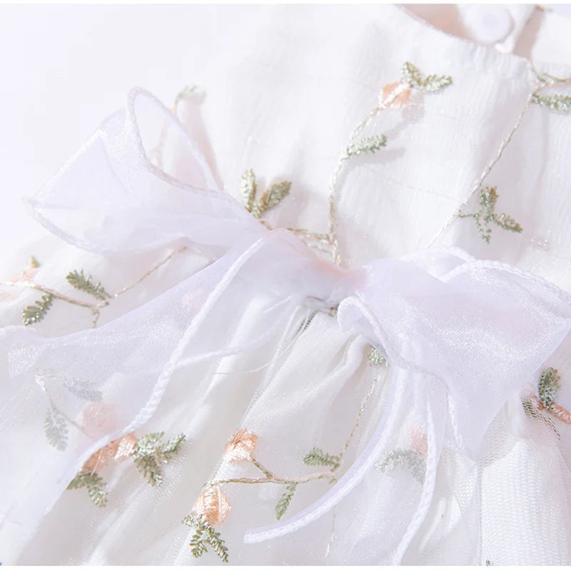 Roupa pet para Cães e Gatos Vestido Floral Branca