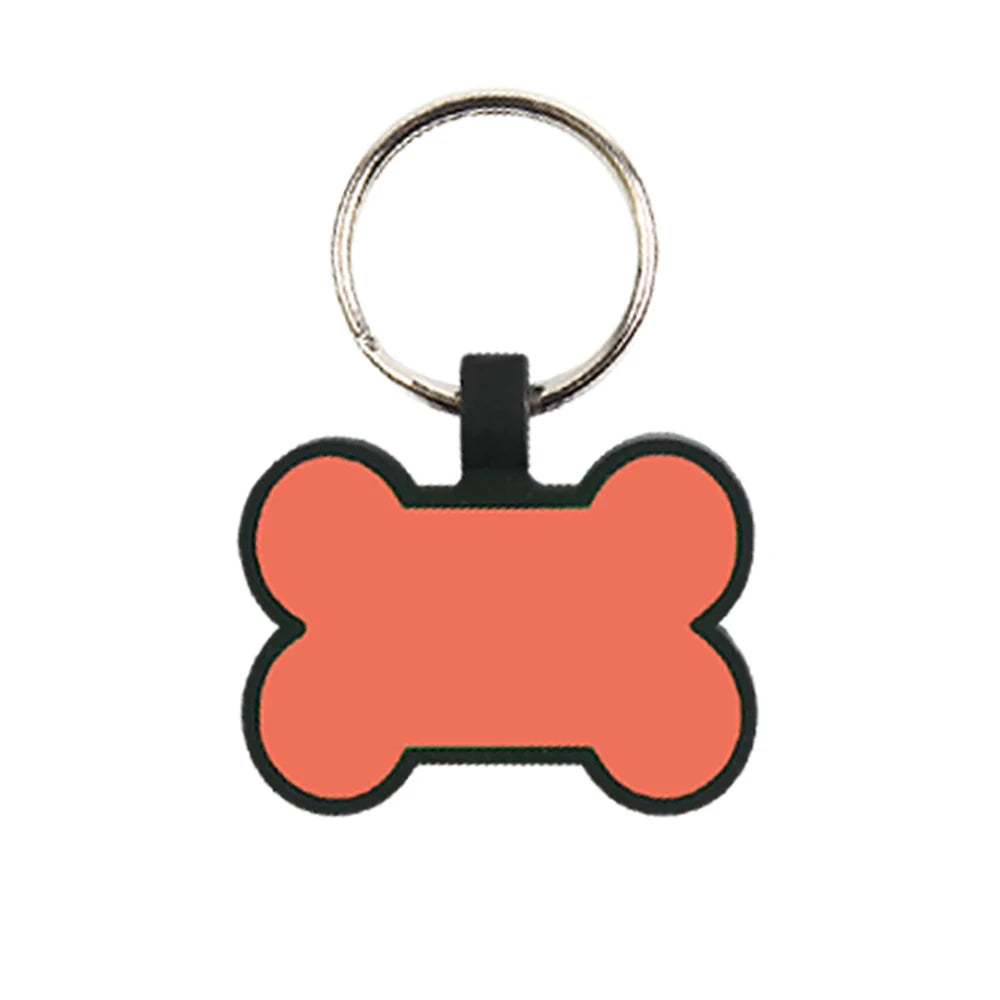 Placa de Identificação Personalizada para Cachorros - Silicone em Formato de Osso