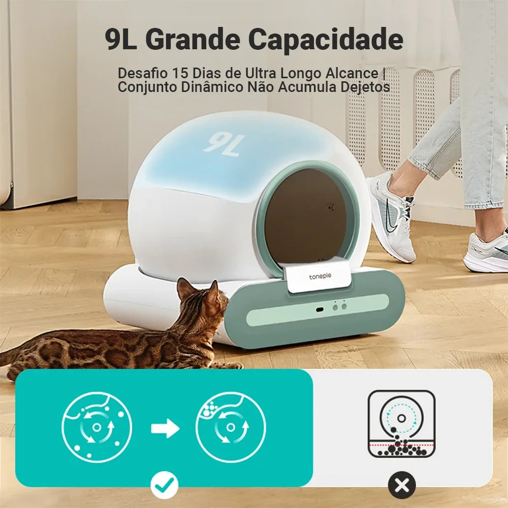 Caixa de Areia Automática para Gatos com APP - Autolimpeza