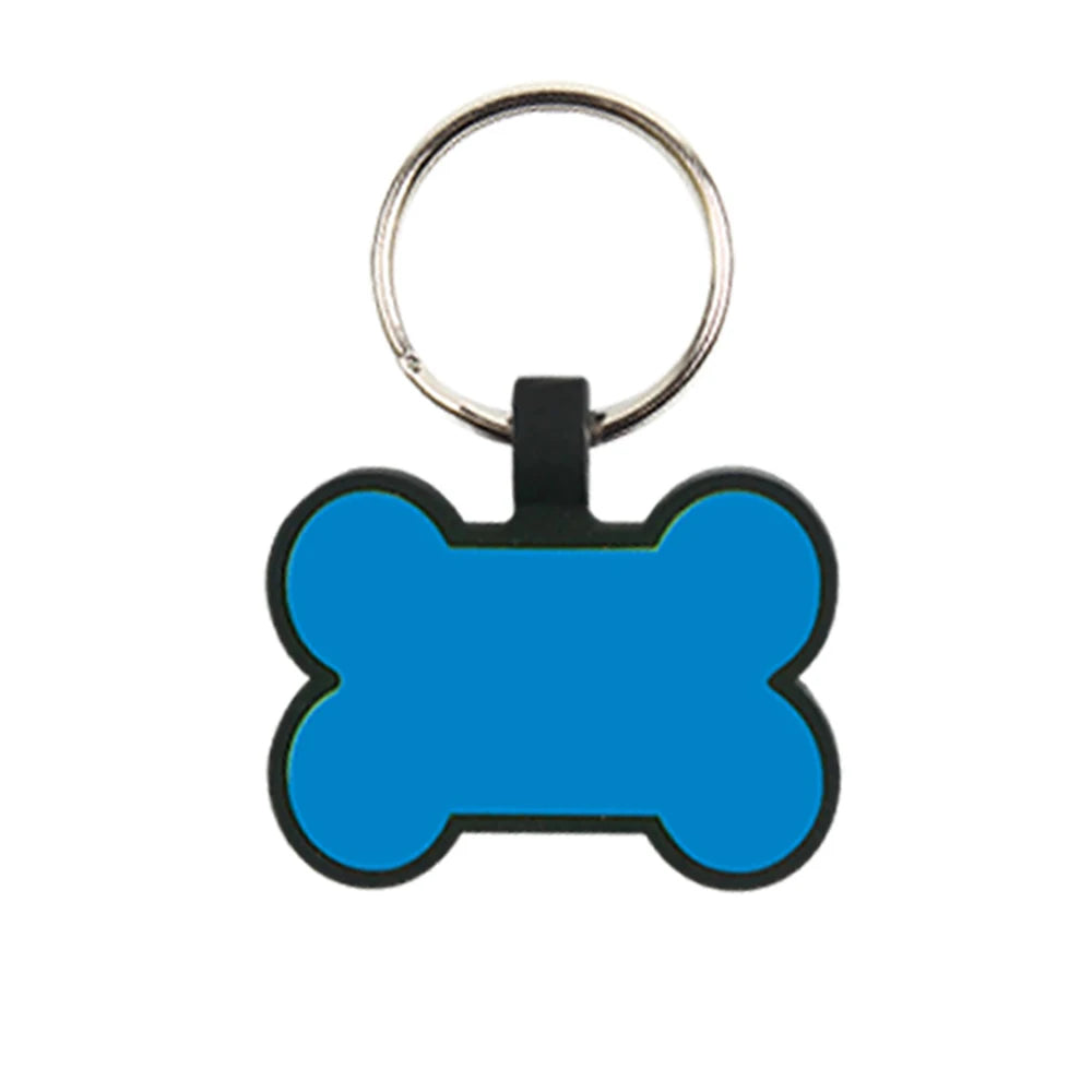 Placa de Identificação Personalizada para Cachorros - Silicone em Formato de Osso