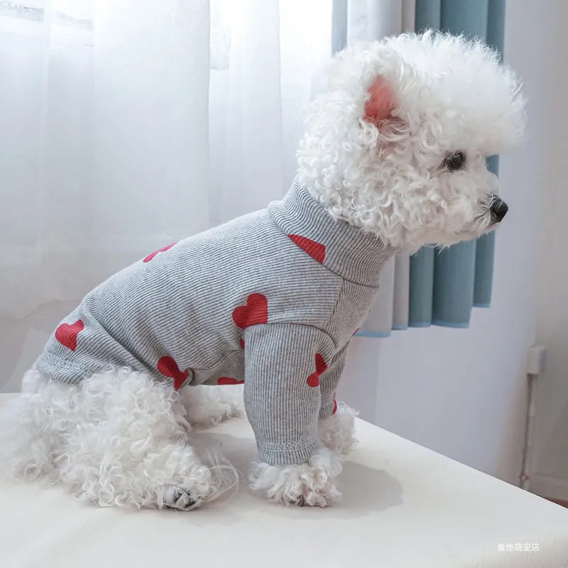 Roupa para Cachorro e Gatos de Coração Canelado