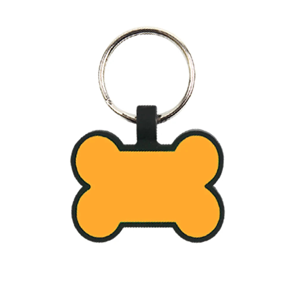Placa de Identificação Personalizada para Cachorros - Silicone em Formato de Osso