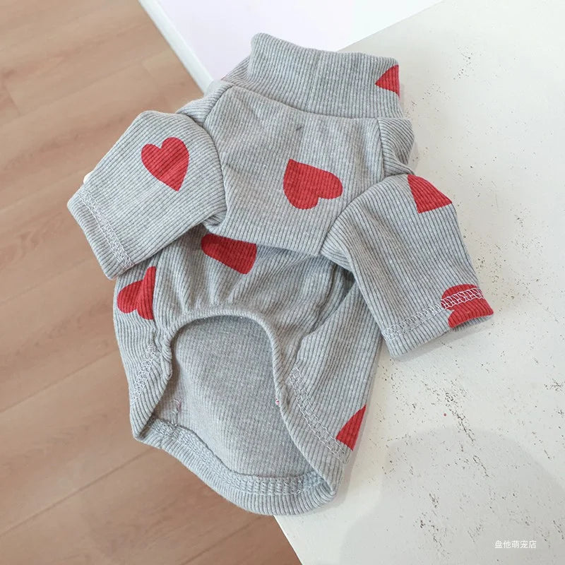 Roupa para Cachorro e Gatos de Coração Canelado