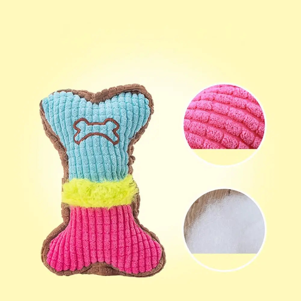 Brinquedo para Cachorro Osso de Pelúcia Interativo