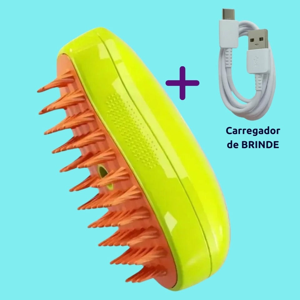 Escova Removedora de Pelos a Vapor para Cães e Gatos