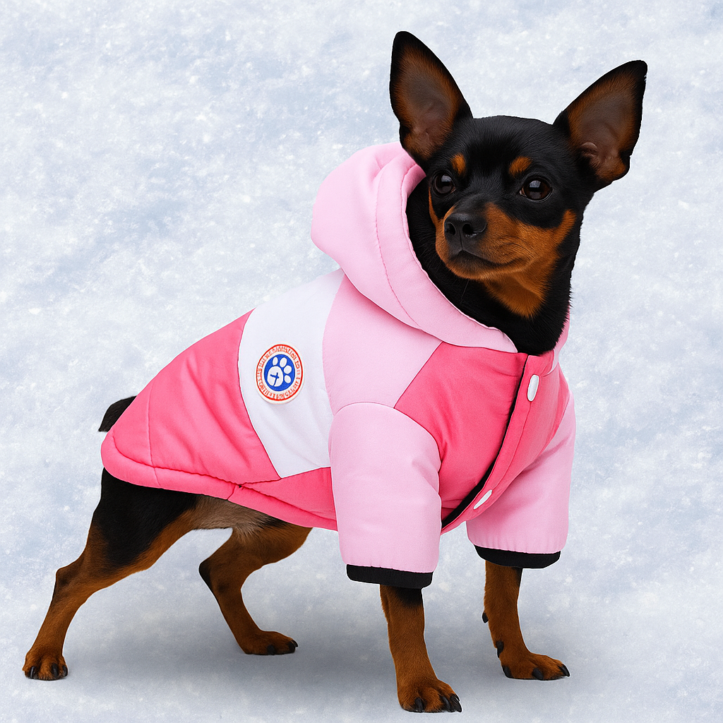 Jaqueta para Cachorro Impermeável com Capuz - Roupinha Pet de Inverno