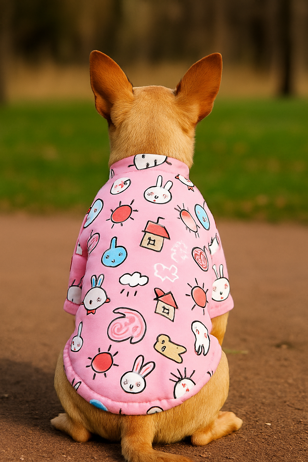 Roupa para Cachorro Estampada de Poliéster - Roupa Pet de Inverno
