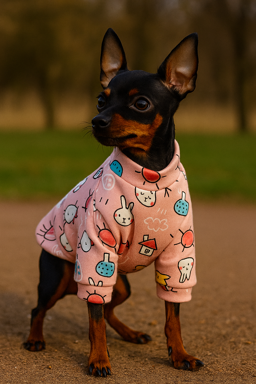 Roupa para Cachorro Estampada de Poliéster - Roupa Pet de Inverno