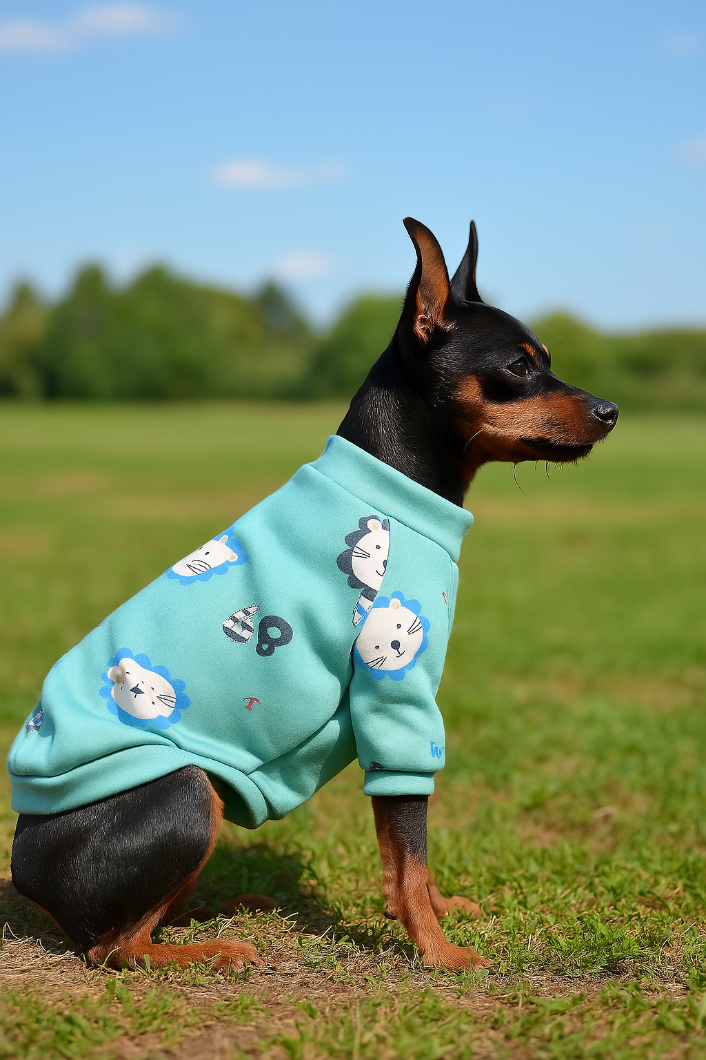 Roupa para cachorro Estampa de Leão verde - Roupinhas Pet de Inverno