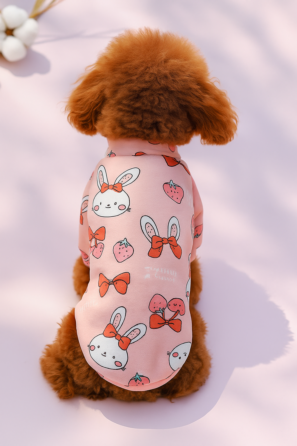 Roupa para cachorro Estampa de Coelho Rosa - Roupinhas Pet de Inverno