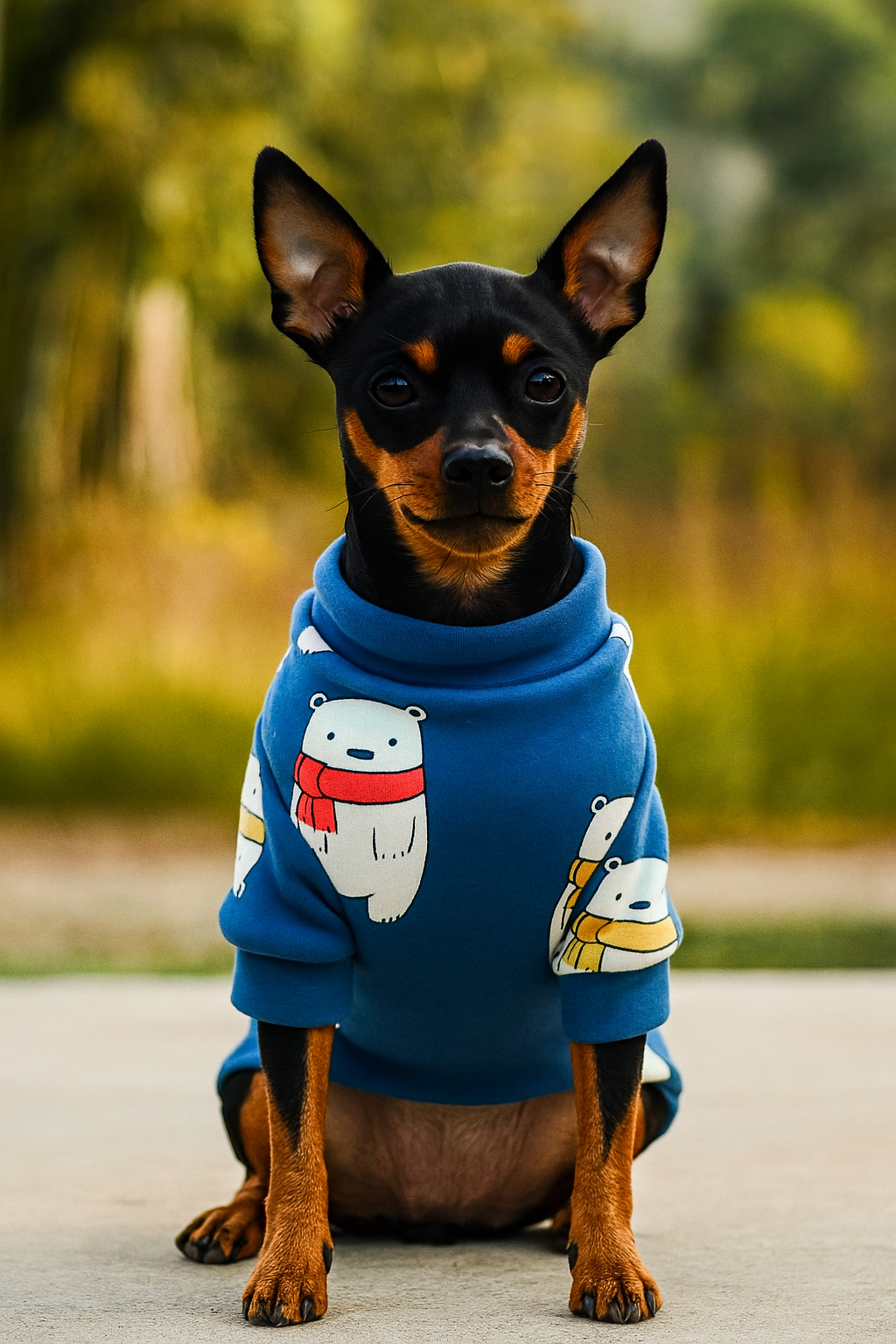Roupa para cachorro Estampa de Urso azul - Roupinhas Pet de Inverno