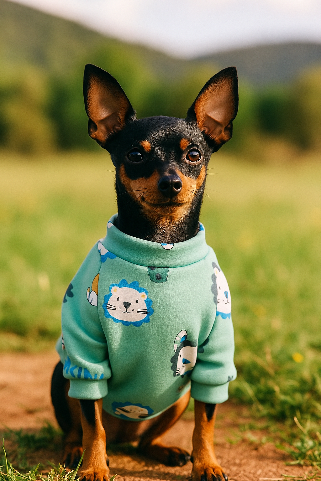 Roupa para cachorro Estampa de Leão verde - Roupinhas Pet de Inverno