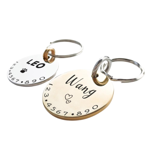 Pingente Personalizado de Identificação pra Coleira de Cães e Gatos