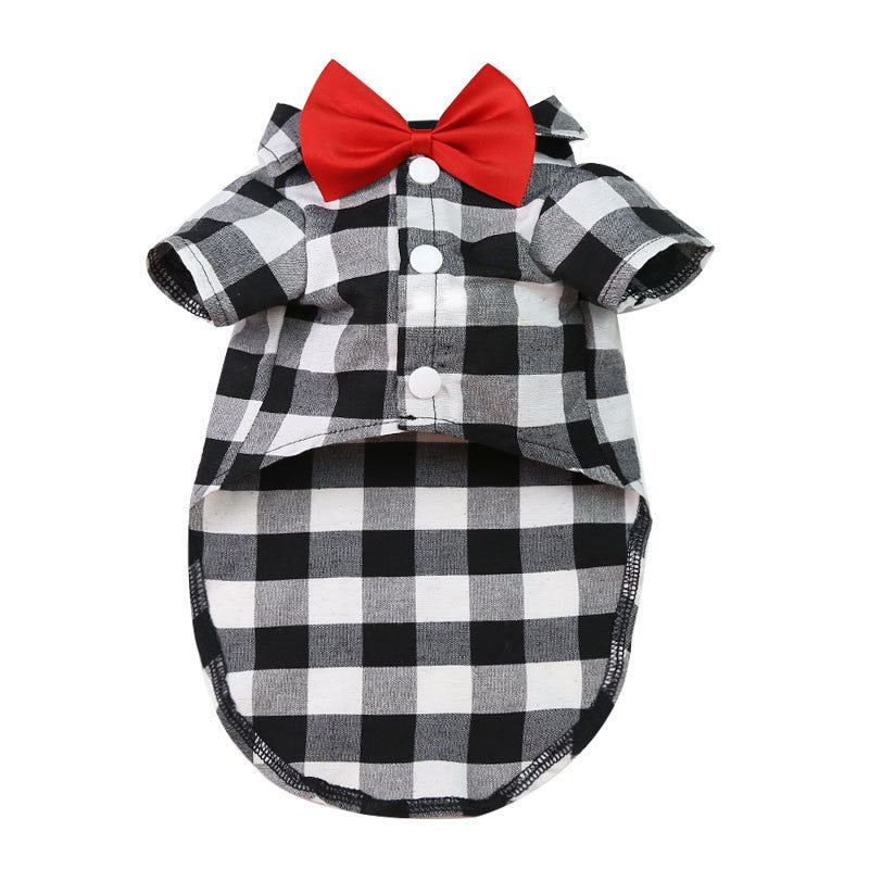 Roupa para cães e gatos camisa Xadrez