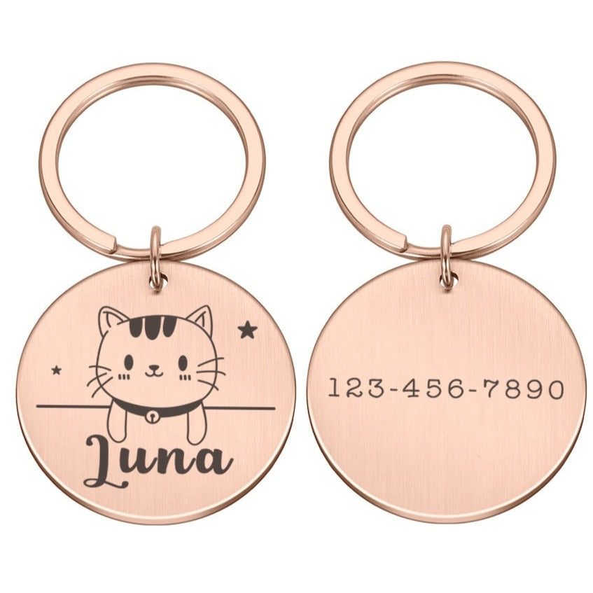 Pingente Personalizado de Identificação para Coleira de Cães e Gatos