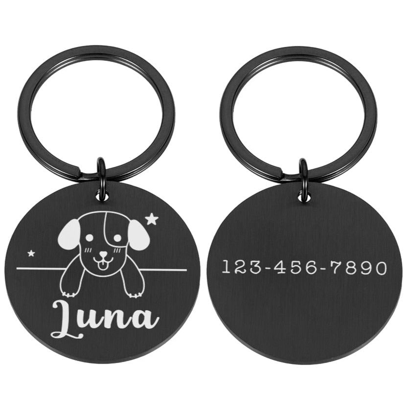 Pingente Personalizado de Identificação para Coleira de Cães e Gatos