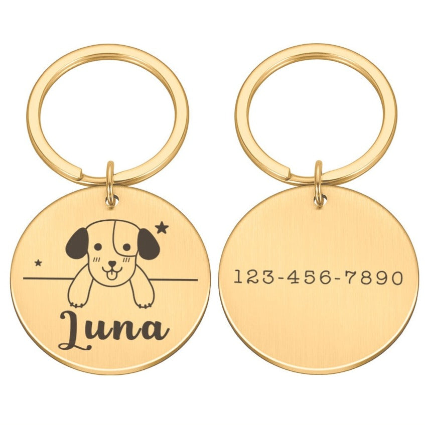 Pingente Personalizado de Identificação para Coleira de Cães e Gatos