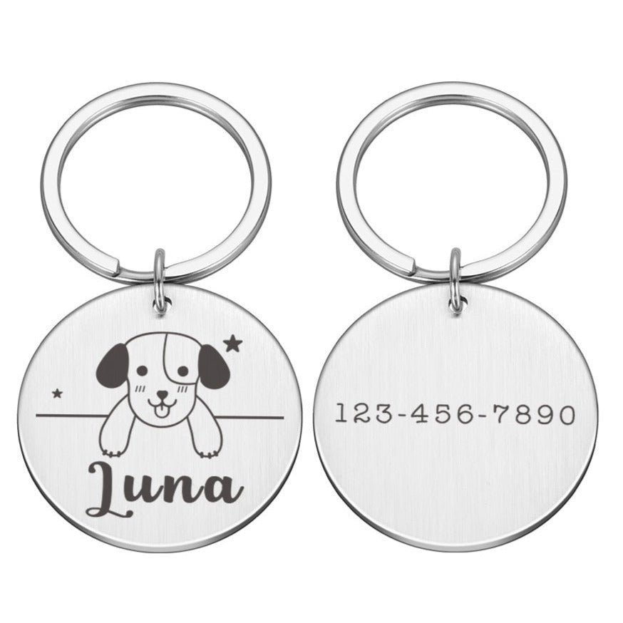 Pingente Personalizado de Identificação para Coleira de Cães e Gatos
