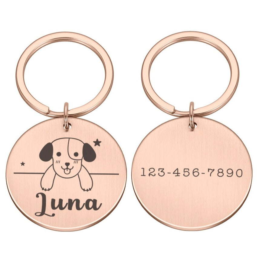 Pingente Personalizado de Identificação para Coleira de Cães e Gatos