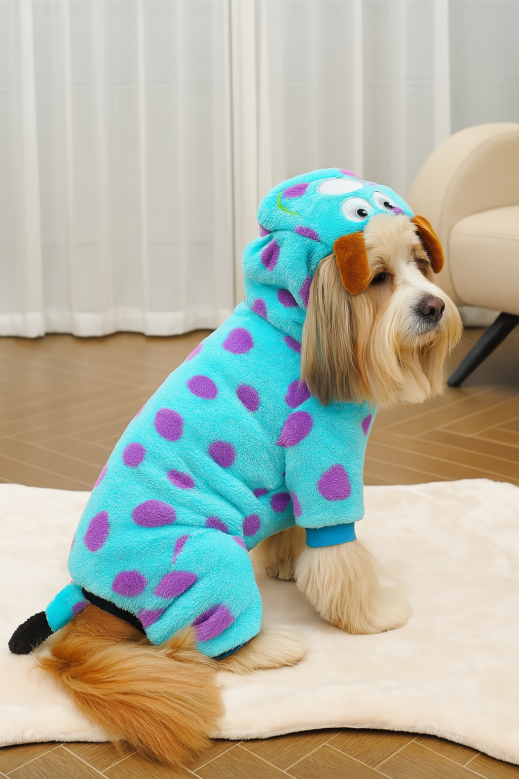 Fantasia Sulley para Pets – Roupinha Quentinha e Fofa para Cães e Gatos