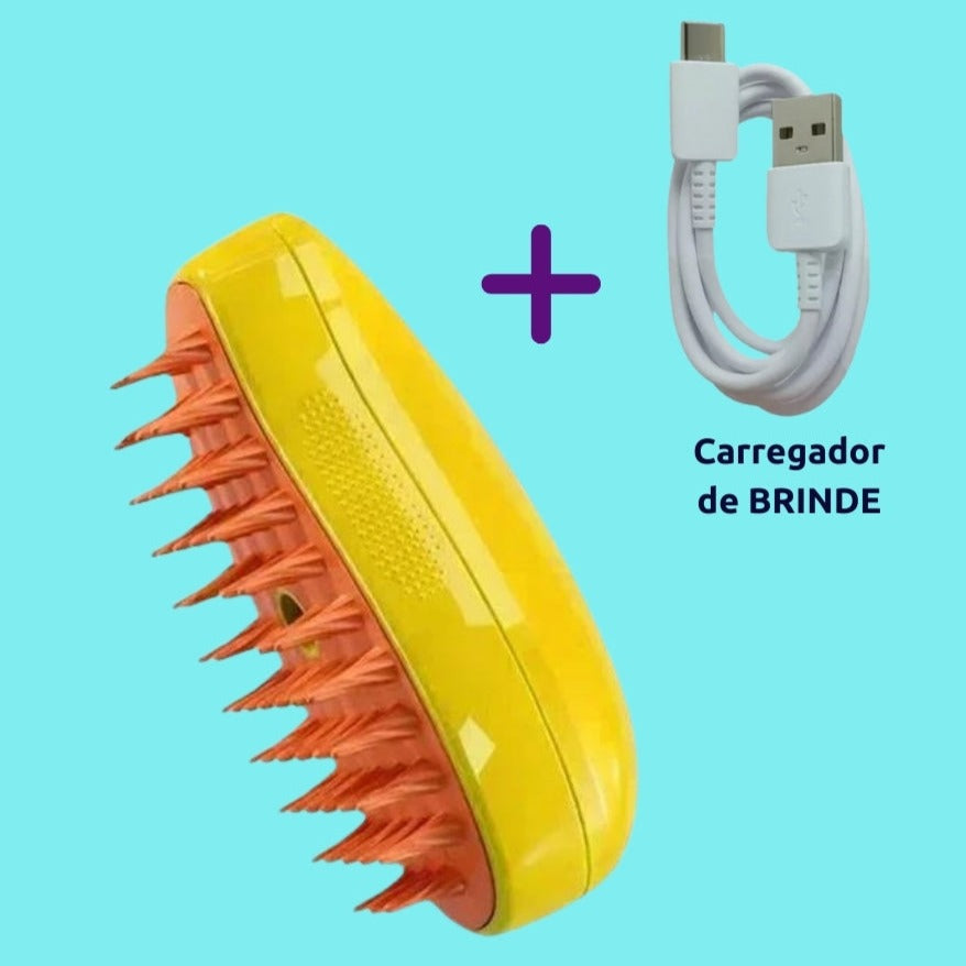 Escova Removedora de Pelos a Vapor para Cães e Gatos