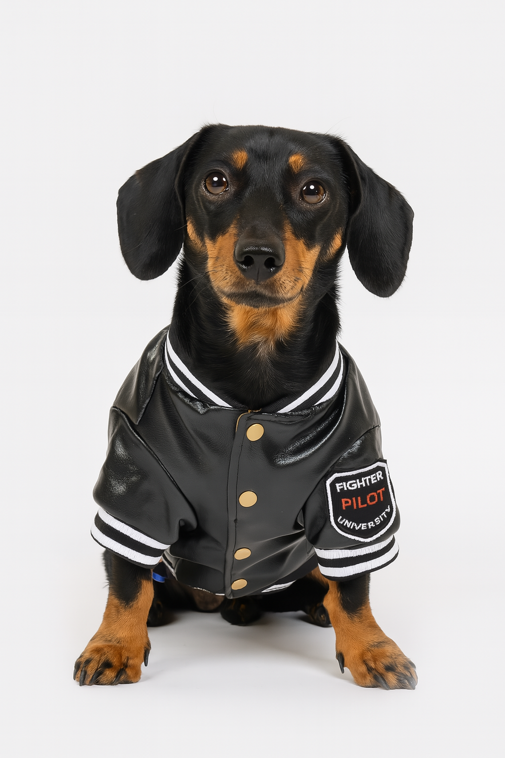 Jaqueta de Couro Motociclista para Cães e Gatos - Roupinha Pet