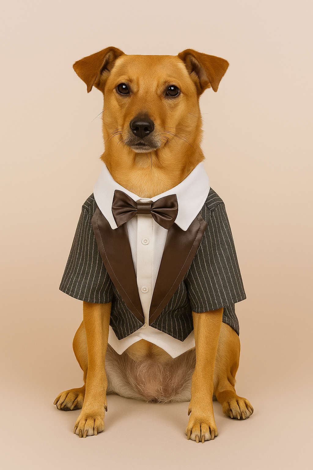 Roupa para Cães e Gatos Terno com Gravata Borboleta - Roupinha Formal para Casamentos, Festas e Eventos