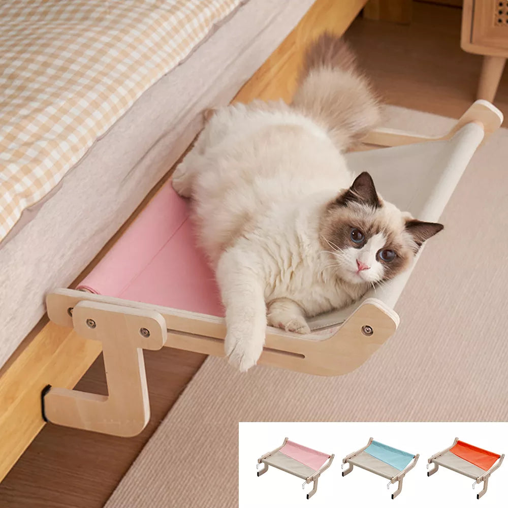 Cama Janeleira de Madeira para Gatos - Cama Suspensa de Ambiente