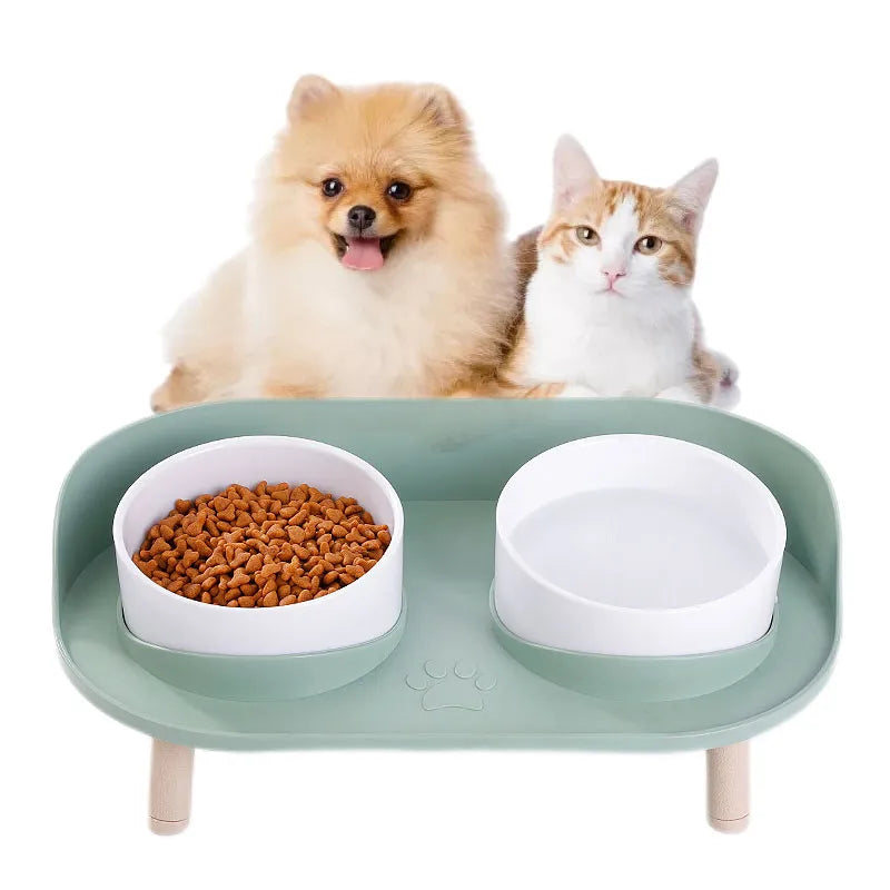 Comedouro e Bebedouro com Suporte Elevado para Cães e Gatos