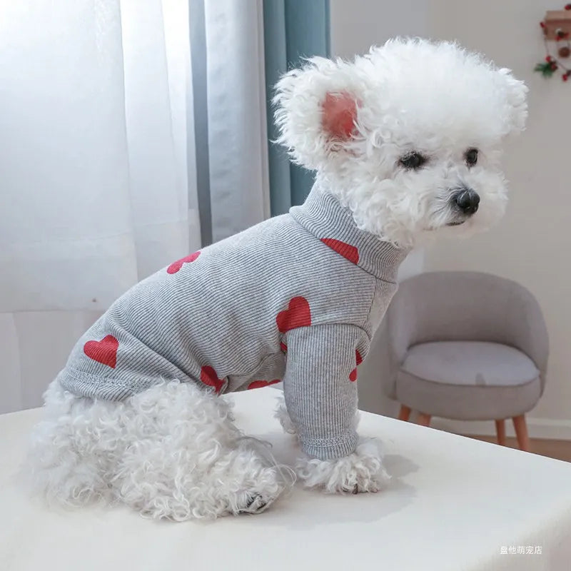 Roupa para Cachorro e Gatos de Coração Canelado