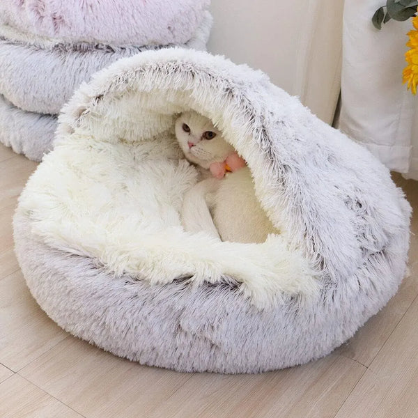 Cama Ninho Nuvem de Pelúcia para Cães e Gatos 2 em 1