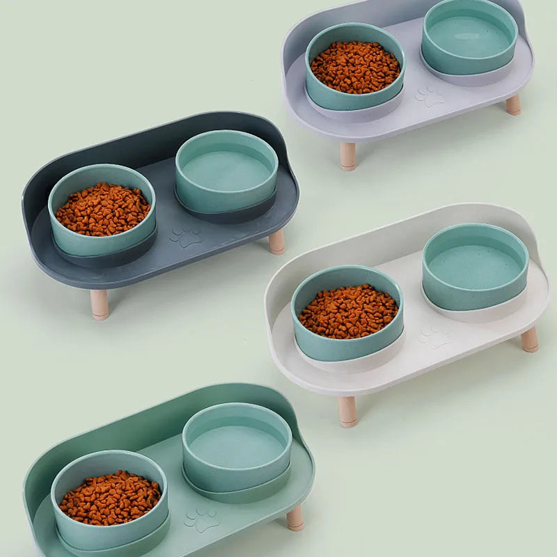 Comedouro e Bebedouro com Suporte Elevado para Cães e Gatos