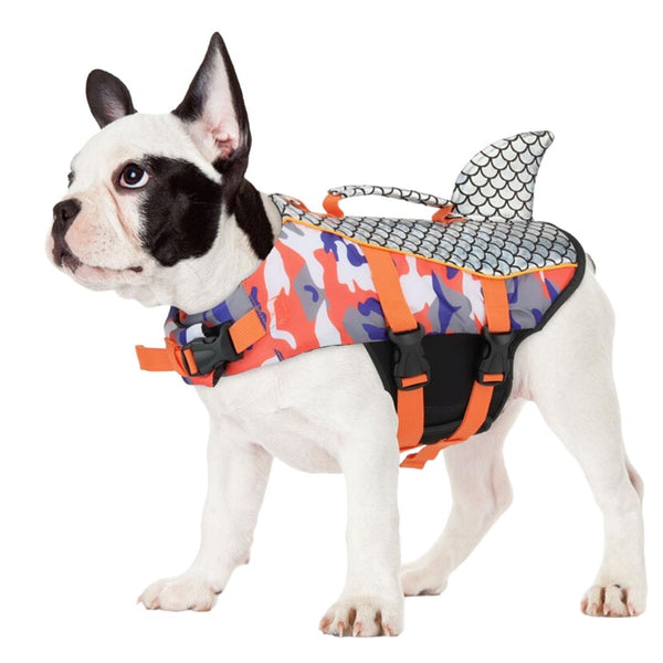 Colete Salva-Vidas para Cachorro - Colete Camuflado de Tubarão