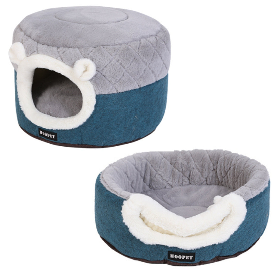 Caminha Toquinha para Cães e Gatos de Pelúcia - Cama 2 em 1