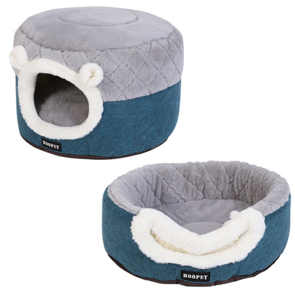 Caminha Toquinha para Cães e Gatos de Pelúcia - Cama 2 em 1