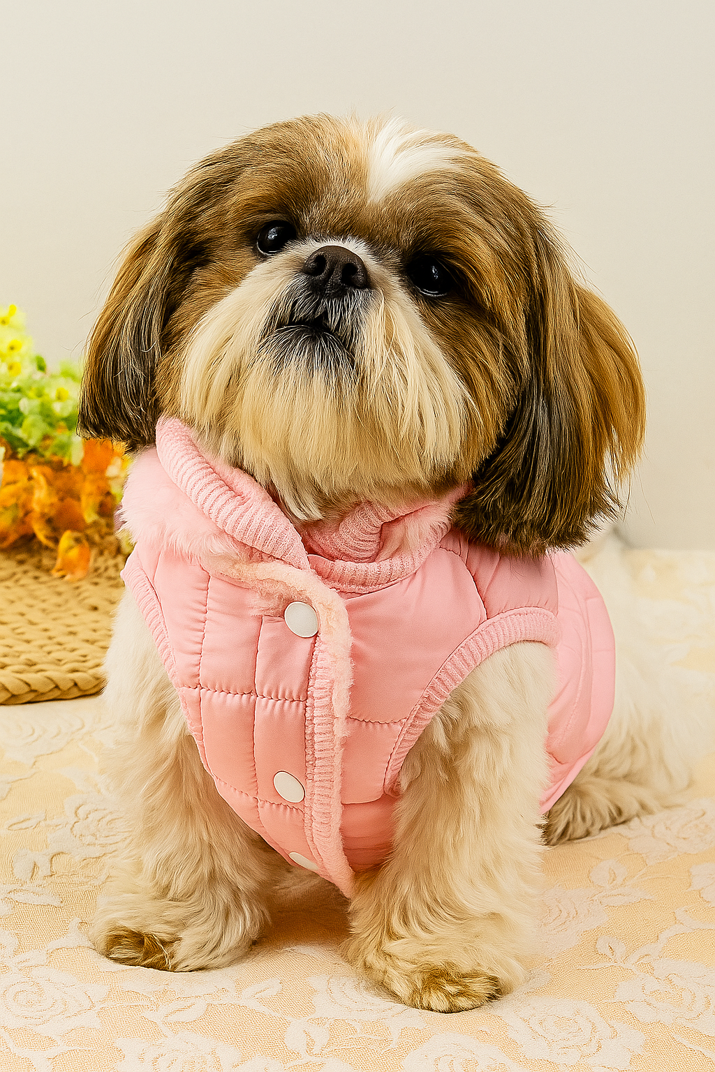 Colete para Cachorro de The Dog Face com argola para guia - Roupinha Pet de Inverno