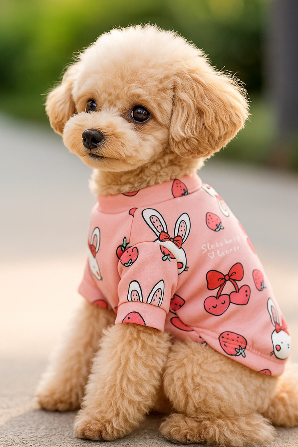Roupa para cachorro Estampa de Coelho Rosa - Roupinhas Pet de Inverno