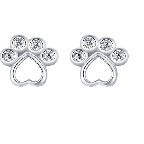 Brinco de Prata 925 patinhas do amor