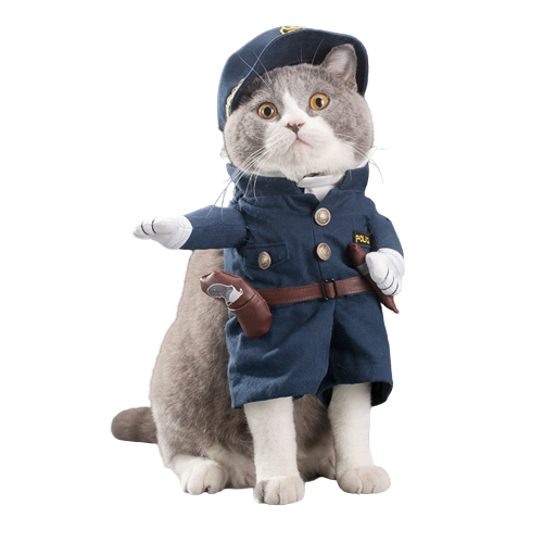 Fantasia Pet para cães e gatos de Policial