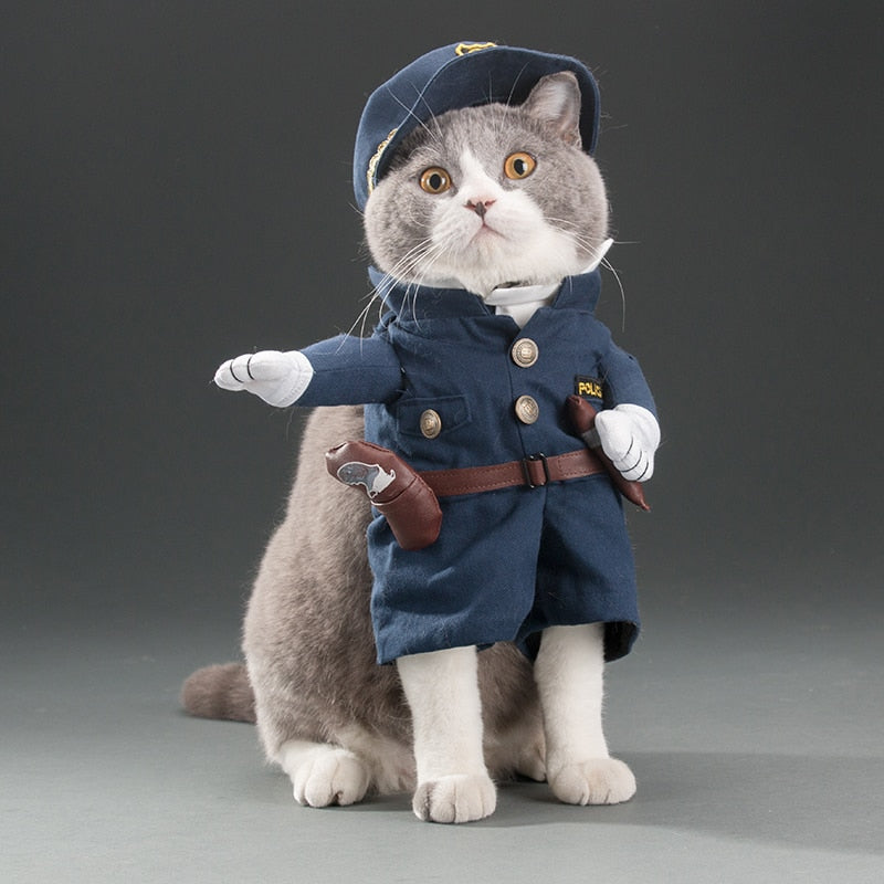 Fantasia Pet para cães e gatos de Policial