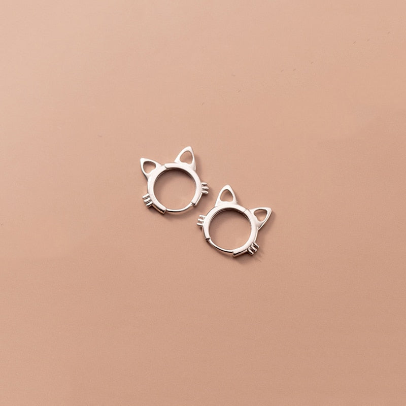 Brinco de Prata 925 orelhinhas felina