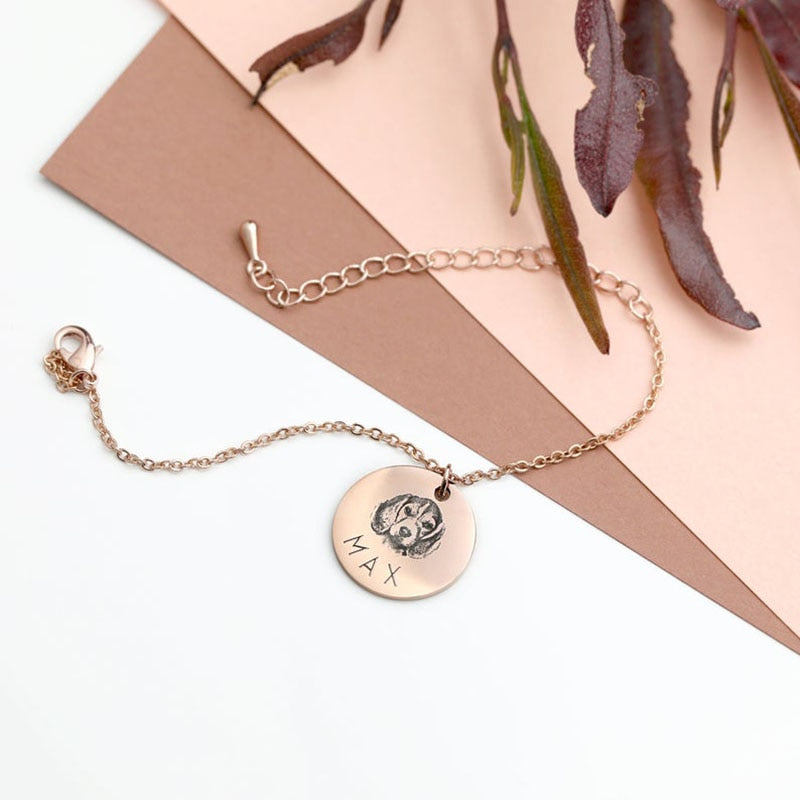 Pulseira Personalizada Lembrança Pet - Personalize a foto do seu animal
