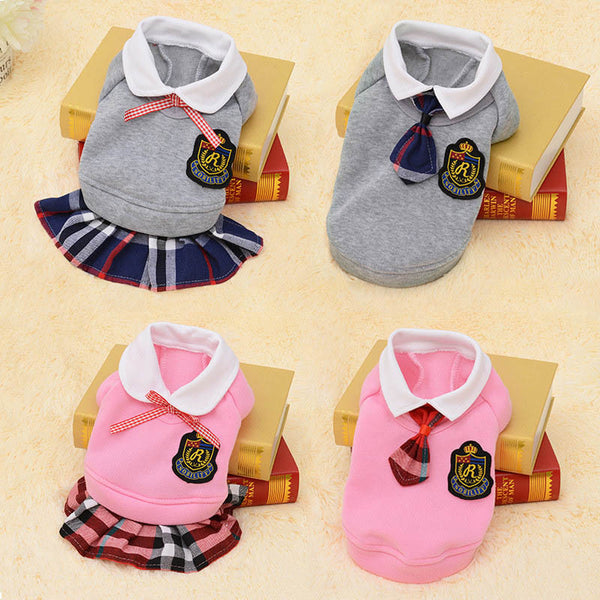 Roupa Pet Blusa e Vestido Escolar